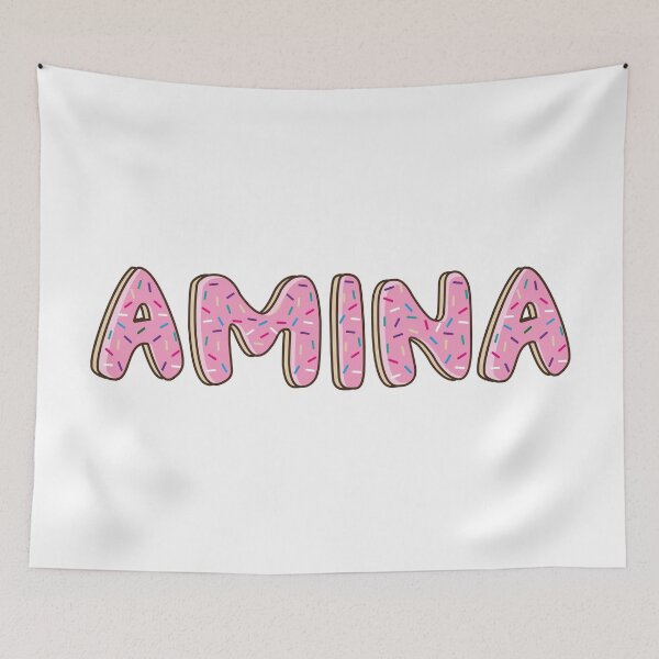 Item preview, Amina Name word Shaped Like Pink Donuts  designed and sold by DonutsWords.