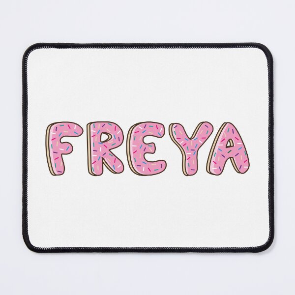 Item preview, freya Name word Shaped Like Pink Donuts designed and sold by DonutsWords.