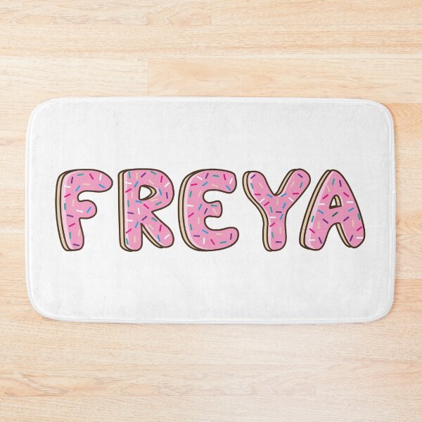 Item preview, freya Name word Shaped Like Pink Donuts  designed and sold by DonutsWords.