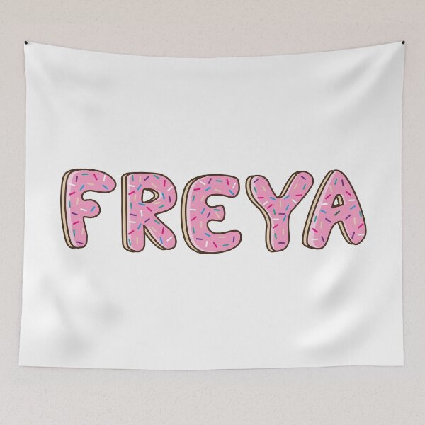 Item preview, freya Name word Shaped Like Pink Donuts  designed and sold by DonutsWords.