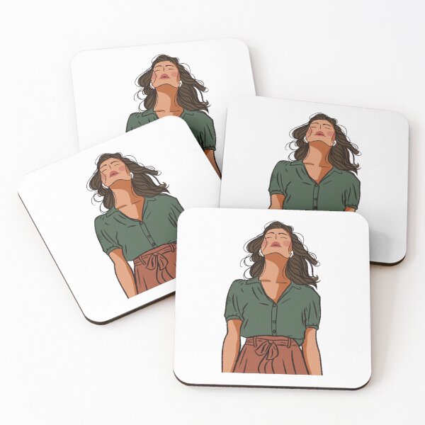Item preview, A woman looking up and wearing AirPods  designed and sold by Hessah-HA.