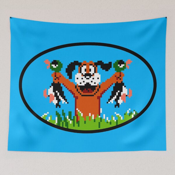 Item preview, Duck Hunt Dog with 2 Ducks Oval Sticker designed and sold by BlueSkyTheory.