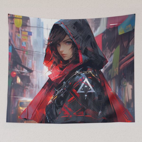 Item preview, Urban Cyberpunk Assassin Anime Girl designed and sold by bubblegoth.