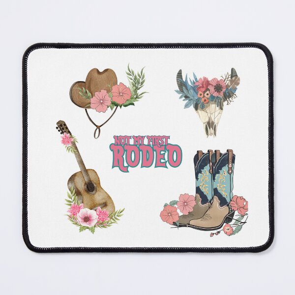 Item preview, Worn in cowboy boots. Floral with pink wild flowers. Boho cowgirl designed and sold by Invisible-Cult.