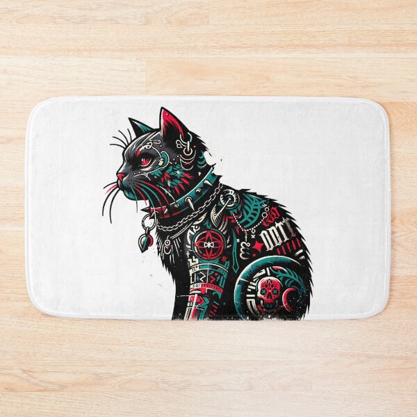 Item preview, Rebellious Tattooed Cyber Cat with Punk Rock Attitude designed and sold by Taans-Creation.