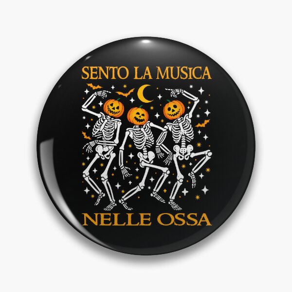 Item preview, Sento La Musica Nelle Ossa Italian Quote Ognissanti Dancing Skeletons Funny Halloween Costume  designed and sold by Bad Kitty Designz.