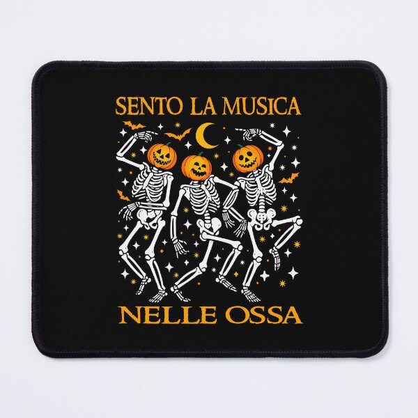 Item preview, Sento La Musica Nelle Ossa Italian Quote Ognissanti Dancing Skeletons Funny Halloween Costume designed and sold by Bad Kitty Designz.