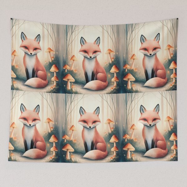 Item preview, Whimsical Fox. Fantasy fox, magical forest, enchanting woodland, vintage fox designed and sold by FoxVibes.