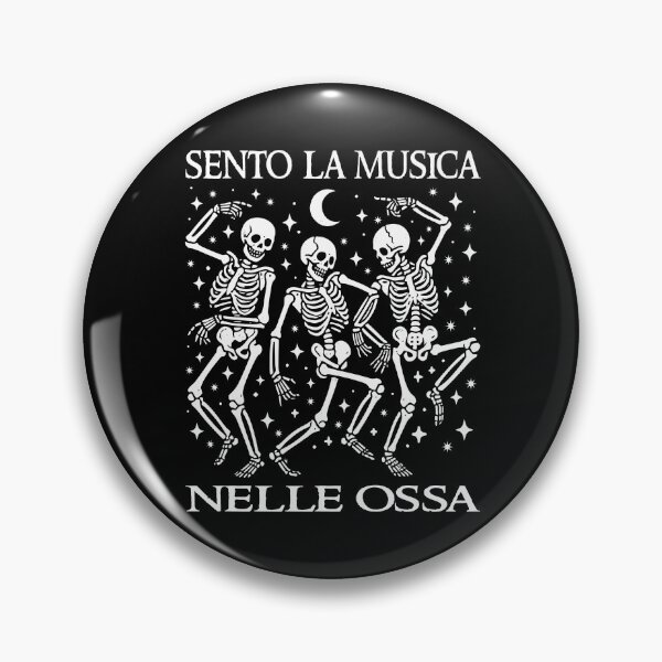 Item preview, Sento La Musica Nelle Ossa Italian Ognissanti Quote Funny Halloween Dancing Skeletons Costume  designed and sold by Bad Kitty Designz.