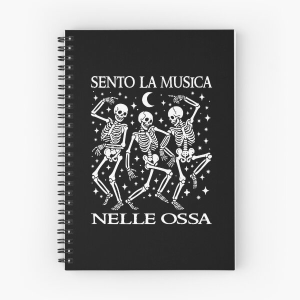 Item preview, Sento La Musica Nelle Ossa Italian Ognissanti Quote Funny Halloween Dancing Skeletons Costume  designed and sold by Bad Kitty Designz.