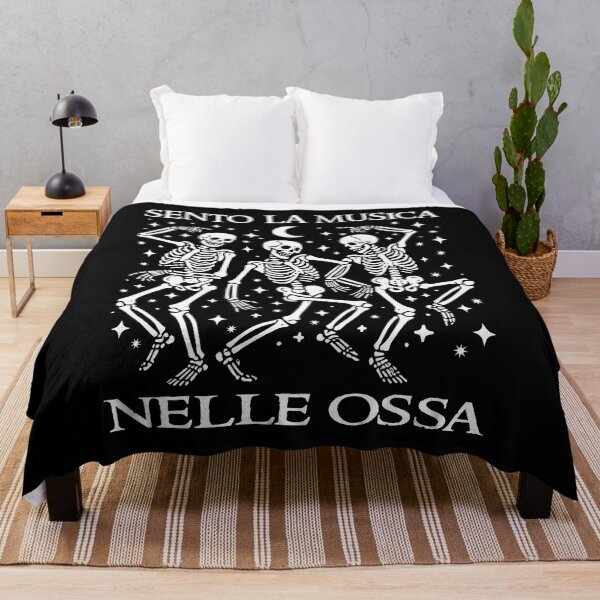 Item preview, Sento La Musica Nelle Ossa Italian Ognissanti Quote Funny Halloween Dancing Skeletons Costume  designed and sold by Bad Kitty Designz.