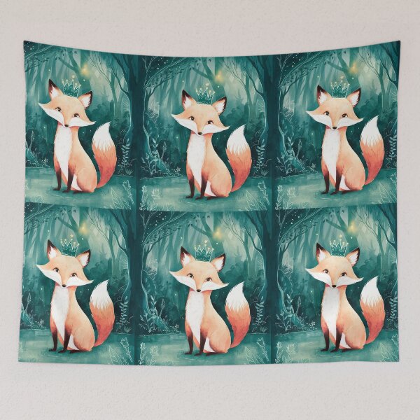 Item preview, Whimsical Fox. Fantasy fox, magical forest, enchanting woodland, vintage fox designed and sold by FoxVibes.
