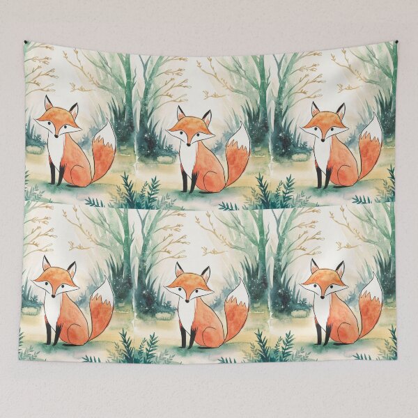 Item preview, Whimsical Fox. Fantasy fox, magical forest, enchanting woodland, vintage fox designed and sold by FoxVibes.