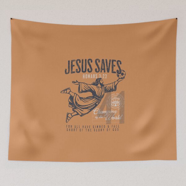 Item preview, Jesus Saves Romans 3:23 - Soccer designed and sold by quiggleton.