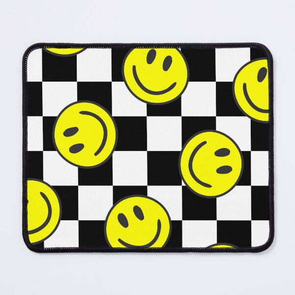 Item preview, black happy face check groovy designed and sold by Gossip Rag.