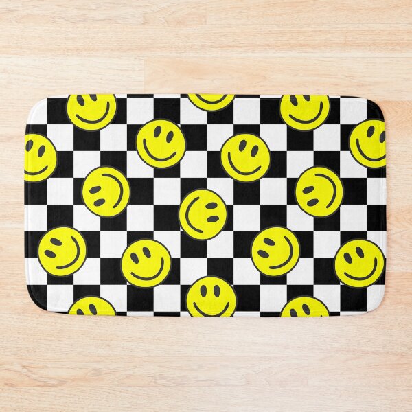 Item preview, black happy face check groovy designed and sold by Gossip Rag.