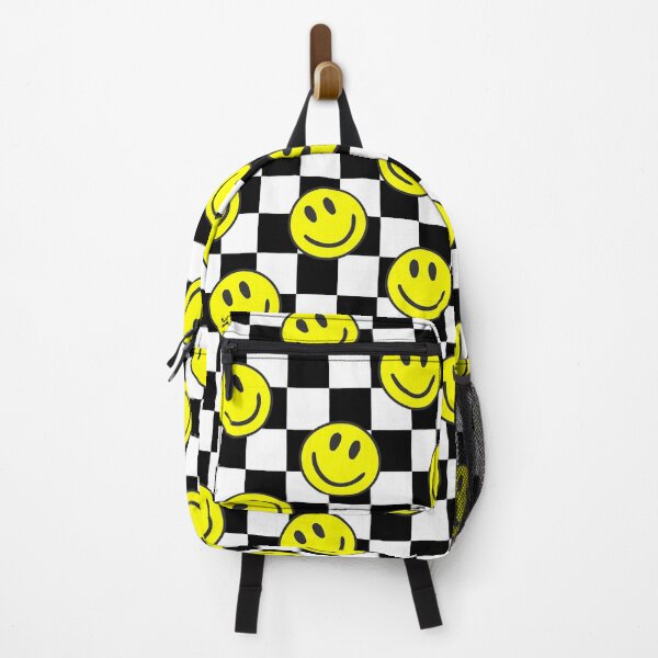 Item preview, black happy face check groovy designed and sold by Gossip Rag.
