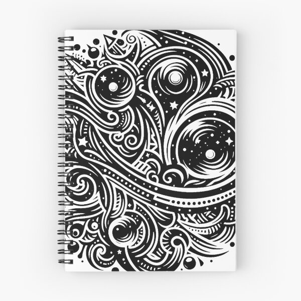 Item preview, Space Galaxy Abstract Tribal Graphic Tattoo Style White Lines designed and sold by twilightmagic.