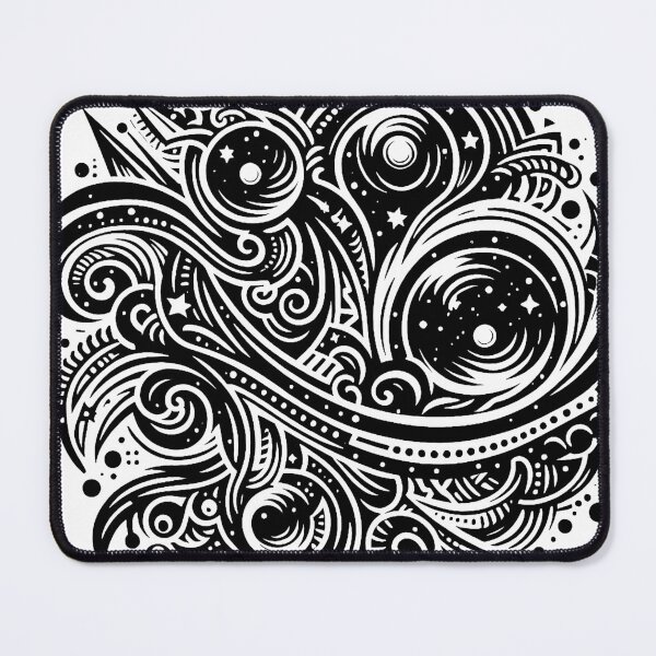 Item preview, Space Galaxy Abstract Tribal Graphic Tattoo Style White Lines designed and sold by twilightmagic.