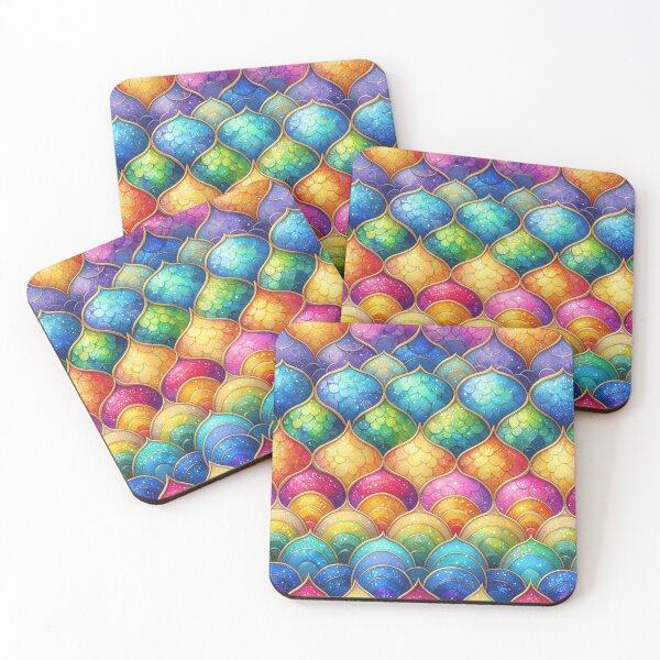 Item preview, Multicolored Rainbow Mermaid Tail Fish Print designed and sold by SeaStarMermaids.