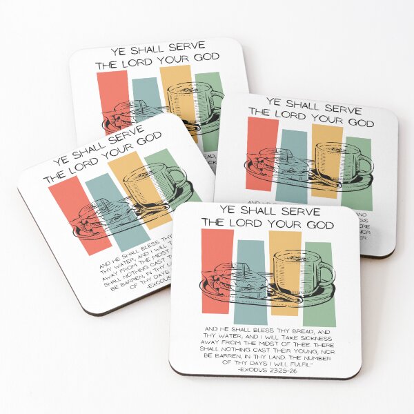 Item preview, Ye Shall Serve The Lord Your God, Exodus 23:25-26, Water and Bread Art designed and sold by Faithloveshop.