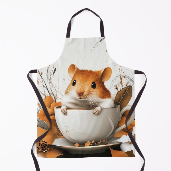 Item preview, Hamster Peeking Out of Teacup with Flowers Illustration designed and sold by PaintbrushPlace.
