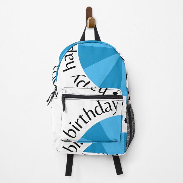 Item preview, Bright Blue Round Happy Birthday Sticker words outside designed and sold by ReynoldsFun.