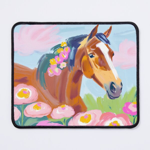Item preview, Beautiful horse with pink flowers painting designed and sold by JustforFunlol.