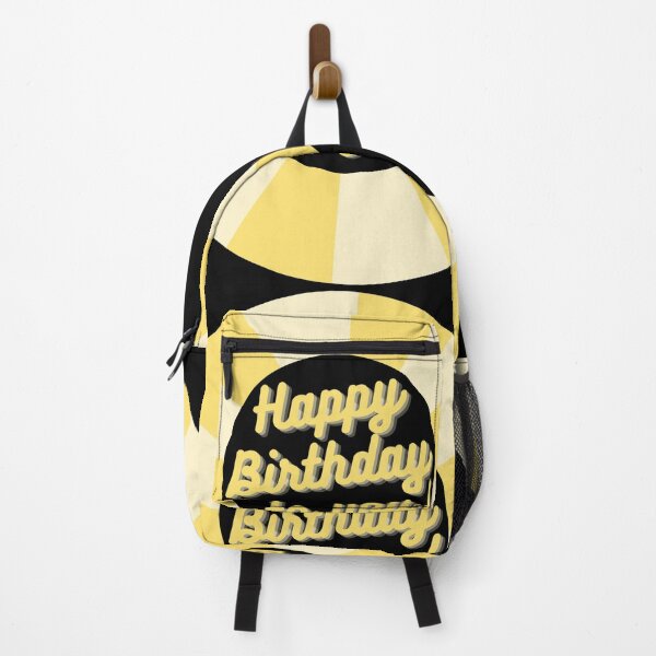 Item preview, Round bright yellow happy birthday circle sticker 2 color designed and sold by ReynoldsFun.