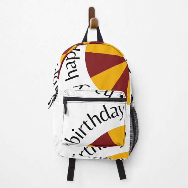 Item preview, Simple maroon and mustard happy birthday circle sticker words outside designed and sold by ReynoldsFun.