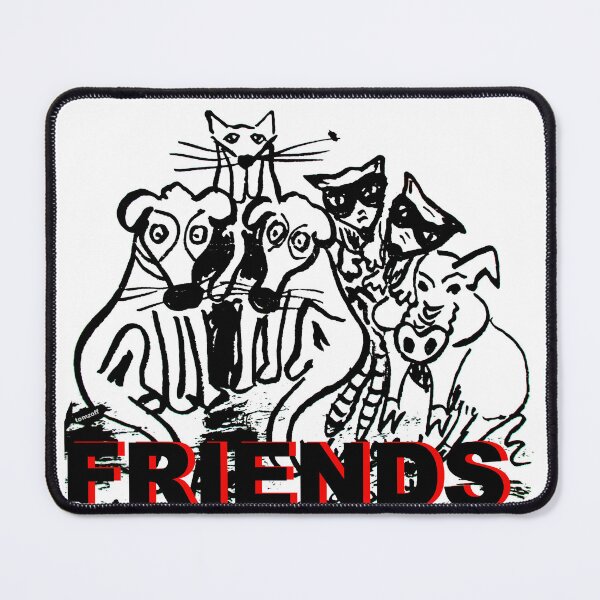 Item preview, 2 dogs, 2 raccoons, 2 humans, 1 pig, 1 cat = FRIENDS designed and sold by ZoffArt-Shop.