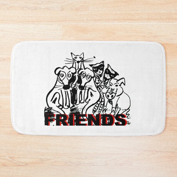 Item preview, 2 dogs, 2 raccoons, 2 humans, 1 pig, 1 cat = FRIENDS designed and sold by ZoffArt-Shop.