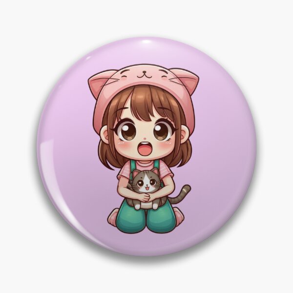 Item preview, Kawaii Girl With Cat designed and sold by Myra365Art.
