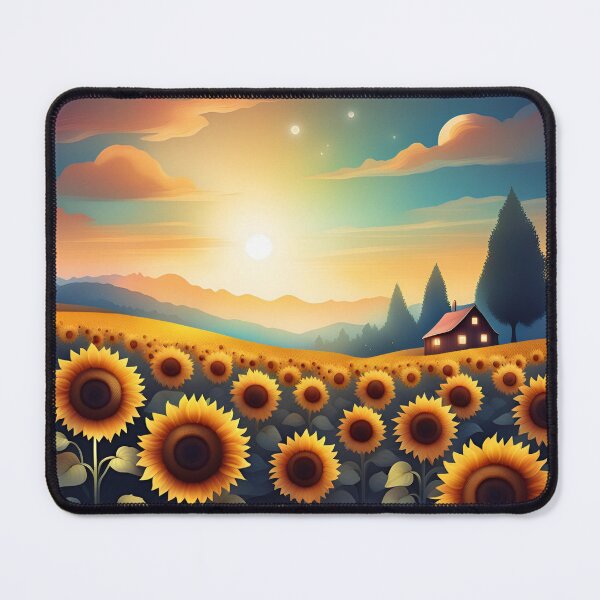 Artikelvorschau, Sonnenblumen Blick mit Sonnenuntergang entworfen und verkauft von eMShoper.