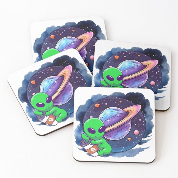 Item preview, Starseed Space Alien Night Sky Spaceman Coffee designed and sold by WildWoodlandWitch.