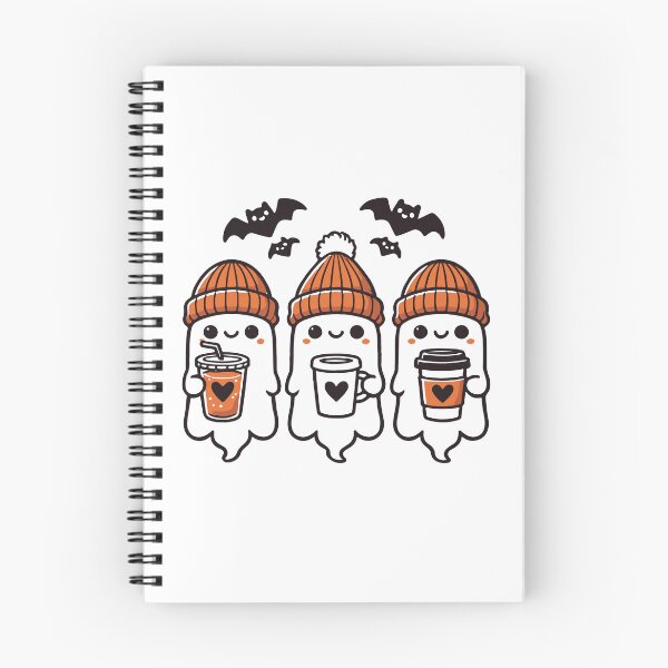 Aperçu de l'œuvre Collection d'Halloween de fantômes de café mignons créée et vendue par BiMood.