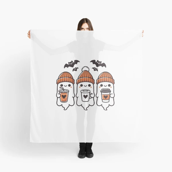 Cute Coffee Ghosts Halloween Collection — Scarf by BiMood