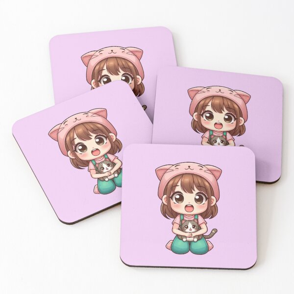 Item preview, Kawaii Girl With Cat designed and sold by Myra365Art.