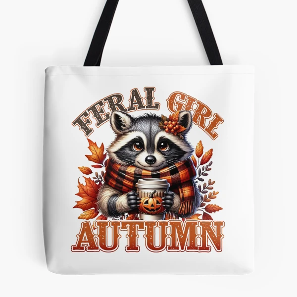 Feral Girl Autumn Collection — All Over Print Tote Bag by BiMood
