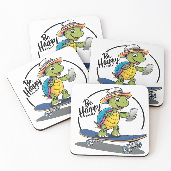 Item preview, ์Be Happy Easily, Go with a cheerful turtle on a skateboard. designed and sold by CreativebyTKK.