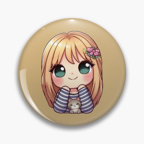 Item preview, Kawaii Girl With Cat designed and sold by Myra365Art.