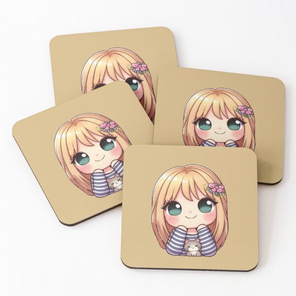 Item preview, Kawaii Girl With Cat designed and sold by Myra365Art.
