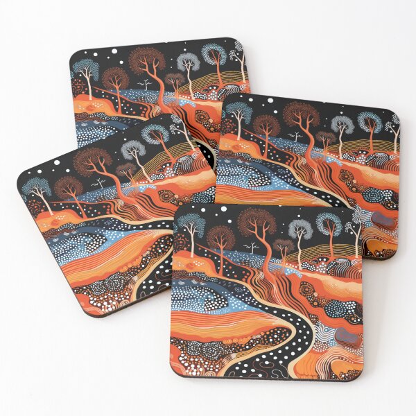Item preview, Aboriginal Inspired Dot Art - Night Walk designed and sold by GrinGalore.