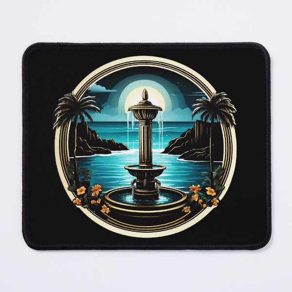 Item preview, Silent Night Fountain with Moon and Palm Trees by The Ocean designed and sold by NautiChic.