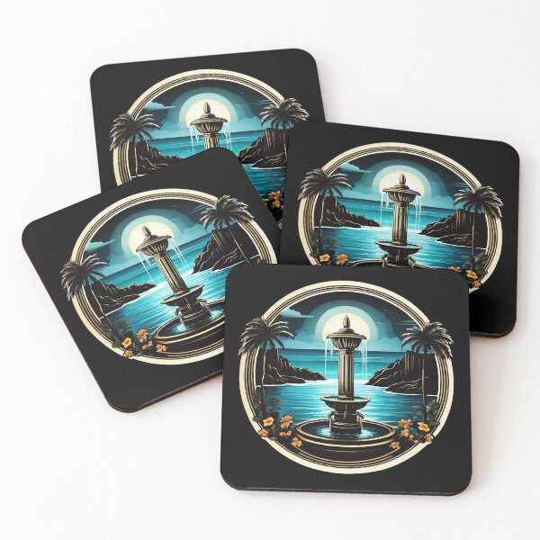 Item preview, Silent Night Fountain with Moon and Palm Trees by The Ocean designed and sold by NautiChic.