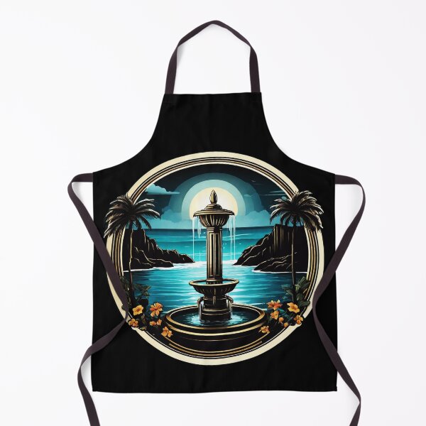 Item preview, Silent Night Fountain with Moon and Palm Trees by The Ocean designed and sold by NautiChic.