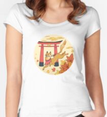 Japan Animals - Fox Women's Fitted Scoop T-Shirt