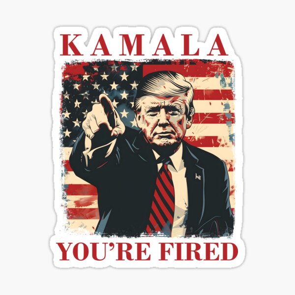 Artikel-Vorschau von Kamala, du bist gefeuert, Trump 2024, amerikanische Flagge, designt und verkauft von trendyzcom.