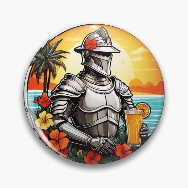 Item preview, Medieval Armor with Beach Drink by the Hawaii Ocean with Orchids designed and sold by NautiChic.