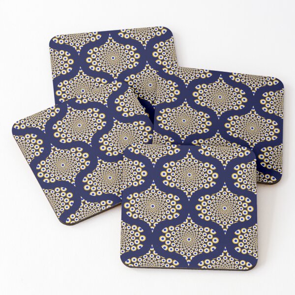 Item preview, We Are Watching You Navy And Gold Mid Mod Ogee designed and sold by Triplicate Limited.